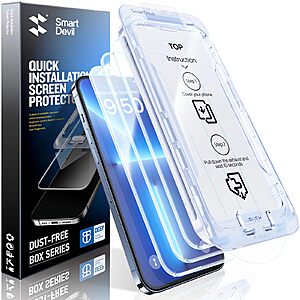 Deal on SMARTDEVIL Tempered Glass Screen Protectors 3-Pk SMARTDEVIL Tempered Glass Screen Protectors for iPhone 12/13/14/15/16 Series