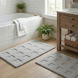 Amazon Deal: Granny Says Bathroom Rug Set Granny Says Super Soft Absorbent Bathroom Rug Set in Grey