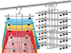 $10.99 – 3-Pack 6-Tier SHUKEEKA Closet Organizer Space Saving Hangers + Free Shipping w/ Prime or on $35+ Three sets of 6-tier silver SHUKEEKA Closet Organizers