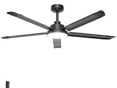 $79.99 – Ohniyou 60″/72″/84″ Ceiling Fan with Lights, 5 Aluminum Blades, App/Remote Controlled Ohniyou Ceiling Fan in use