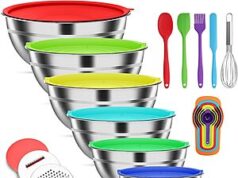 $20.99 – 7-Piece ENVTEK Mixing Bowls Set w/ Lids & Accessories (Multicolor) + Free Shipping w/ Prime or on $35+ 7-Piece ENVTEK Mixing Bowls Set with Lids and Accessories in multicolor