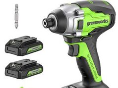 $49.99 – Greenworks 24V 1/4 inch Impact Driver 2650 in-lbs w/ (2)x2Ah Battery and Charger greenworks 24v inch impact product image