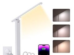 $14.00 – $14 FS PRIME One Beat LED Small Desk Lamp Power Strip 5ft Extension Cord, 3 Outlets, 4 USB Ports(2 USB C), 4 Modes, 5 Level Touch- Home, Office, Bedroom FS PRIME One Beat LED Small Desk Lamp Power Strip with extension cord