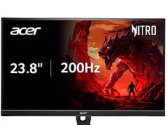 $85.99 – 23.8″ Acer Nitro XV240Y FHD 200Hz 0.5ms FreeSync Premium IPS Gaming Monitor (Certified Refurbished) Acer Nitro XV240Y gaming monitor in black