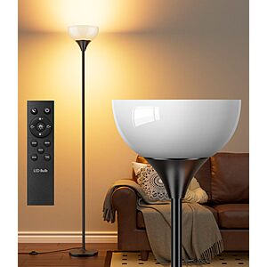 Discounted 70.27" Torchiere Floor Lamp on Amazon 70.27" luckystyle Torchiere Floor Lamp with Remote and Foot Switch on sale at Amazon