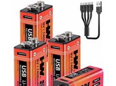 $12.99 – Prime Members: HW 4-Pack 9V 1400mAh USB-C Rechargeable Lithium Batteries w/ Cable $13 HW 4-Pack 9V USB-C Rechargeable Batteries with Cable