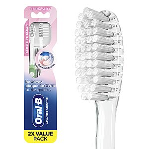2 Count Oral-B Sensi-Soft Toothbrush Deal 2 Count Oral-B Sensi-Soft Toothbrushes (Extra Soft) in a box