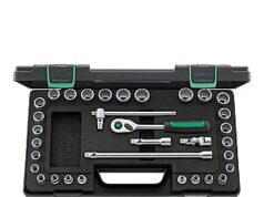 $370.69 – Stahlwille 96020107 3/8″ Bi-Hex Socket Set with QuickRelease Ratchet – 33-Piece Set (7mm-22mm & 1/4″-7/8″), Durable Chrome Alloy Steel, Made in Germany stahlwille 96020107 bihex socket product image