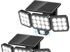 $16.41 – 2-Pack WdtPro 3500LM Motion Sensor Outdoor Solar LED Flood Lights (Black) + Free Shipping w/ Prime or on $35+ 2-Pack WdtPro 3500LM Motion Sensor Outdoor Solar LED Flood Lights (Black)
