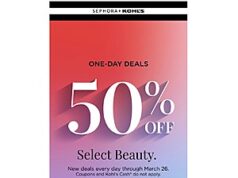 Kohl’s Sephora 50% Off Select Beauty Sale Kohl’s Sephora 50% off beauty products sale
