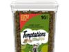 $6.64 – Temptations Cat Treats, Classic Crunchy and Soft Cat Treats, Catnip Fever Flavor, Catnip Treats, 16 oz. Tub – S&S on Amazon Temptations Cat Treats in a tub with a cat playing
