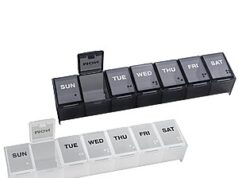 $3.90 – 2-Pack EZY DOSE 7-Day Daily Pill Organizers (Black and White) – + Free Shipping w/ Prime or on orders over $35 2-Pack EZY DOSE 7-Day Daily Pill Organizers in black and white