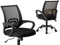 $29.99 – NEWBULIG Computer Desk Office Chair, Ergonomic Mid-Back Swivel Rolling Chair (black) NEWBULIG ergonomic mid-back swivel rolling office chair in black