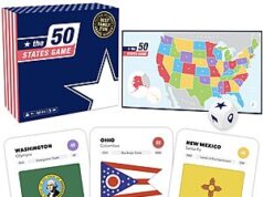 $14.95 – The 50 States Game: US Geography Board Game (2-5 Players, Ages 7+) + Free Shipping w/ Prime or on $35+ The 50 States Game board and game pieces
