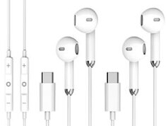 $5.49 – 2-Pack tiloqua Wired USB-C Headphones (White) + Free Shipping w/ Prime or on $35+ 2-Pack tiloqua Wired USB-C Headphones (White)