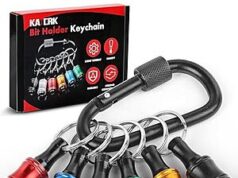 $8.99 – * | 6-Pc Katerk 1/4″ Hex Shank Aluminum Alloy Screwdriver Bit Holder Extension Bar Keychain at Amazon 6-Pc Katerk Tool Set with silver tools and black carabiner