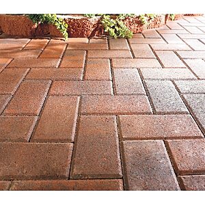 Holland Concrete Paver Deal Holland Rectangle Concrete Paver (Red/Charcoal) in outdoor setting
