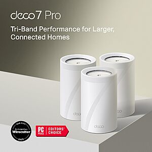 Deal on TP-Link Deco 7 Pro Mesh System at Amazon TP-Link Deco 7 Pro BE63 WiFi 7 Mesh System