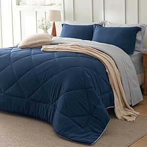 Bedsure Comforter Set Prime Deal 7-Piece Bedsure Comforter Set (Navy) on Amazon