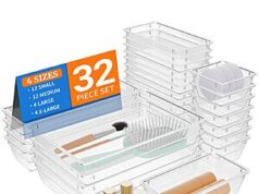 $9.99 – 32-Piece StorMiracle Clear Drawer Organizer Set (4 Sizes) + Free Shipping w/ Prime or on $35+ StorMiracle 32-Piece Clear Drawer Organizer Set