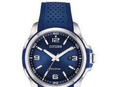 $176.98 – Citizen Men’s Eco-Drive Weekender Watch in Stainless Steel with Blue Polyurethane Strap, Blue Dial (Model: AW1158-05L) Citizen Men's Eco-Drive Weekender Watch in Stainless Steel with Blue Polyurethane Strap and Blue Dial