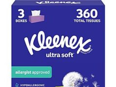 $4.88 – 3-Pack 120-Count Kleenex Ultra Soft 3-Ply Facial Tissues ($1.62 each) w/ S&S + Free Shipping w/ Prime or on $35+ 3-Pack 120-Count Kleenex Ultra Soft 3-Ply Facial Tissues