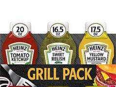 $4.19 – Select Amazon Accounts – Heinz Tomato Ketchup, Sweet Relish & Yellow Mustard Grill Pack, 3 ct Pack Heinz Tomato Ketchup, Sweet Relish & Yellow Mustard Grill Pack on Amazon