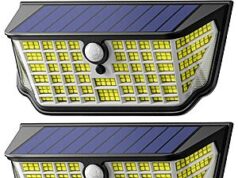 $14.99 – 2-Pack WdtPro 326-LED Solar Waterproof Outdoor Lights , 4-Pack $29.99 + Free Shipping w/ Prime or on $35+ WdtPro 326-LED Solar Waterproof Outdoor Lights in packaging