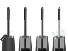$9.99 – SetSail Toilet Brush, Compact Size Toilet Bowl Brush and Holder Toilet Brushes, 4-Pack (Black, Gray, or Brown) SetSail Toilet Brush 4-Pack in Black, Gray, or Brown