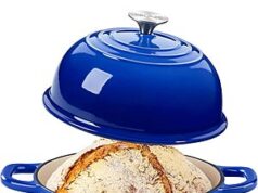 $32.99 – 5-Qt Velaze Enameled Cast Iron Dutch Oven with Dome Lid (Blue) + Free Shipping 5-Qt Velaze Enameled Cast Iron Dutch Oven in blue