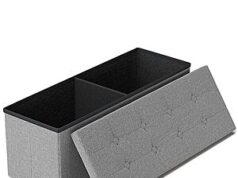 $19.99 – 43″ GLAXYFUR Folding Storage Ottoman Bench, Storage Chest (holds 660 lb.) 43" GLAXYFUR Folding Storage Ottoman Bench