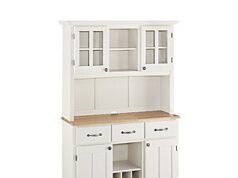 $193.57 – Homestyles White & Natural Buffet w/ Hutch (17″D x 44″W x 72″H) + Free Shipping Homestyles White & Natural Buffet w/ Hutch