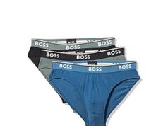 $11.99 – BOSS, 3-Pack Bold Logo Solid Briefs, olive/black/peacock, L 3-pack BOSS Bold Logo Solid Briefs in olive/black/peacock