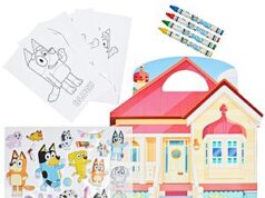 $4.99 – Bluey Stickers Activity Set for Kids with Crayons, Sticker Sheets, Coloring Sheets Bluey Stickers Activity Set with Crayons and Coloring Sheets