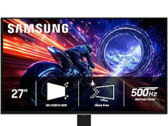 $549.99 – SAMSUNG Odyssey G6 27″ QHD 1440P 500Hz OLED with FreeSync Premium & G-Sync Gaming Computer Monitor SAMSUNG Odyssey G6 gaming monitor in black