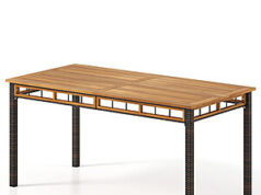 $115.00 – Costway 63″ Outdoor Dining Table w/ Acacia Wood Slatted Tabletop Costway 63" Outdoor Dining Table with Acacia Wood Slatted Tabletop
