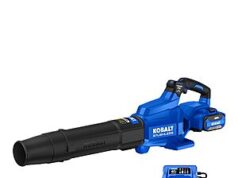 $109.00 – Kobalt 40-volt Brushless Leaf Blower with 4 Ah Battery, $109, Free Pickup, Lowe’s Kobalt 40-volt brushless leaf blower in green