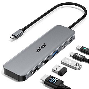 Acer 5-in-1 USB-C Hub deal Acer 5-in-1 USB-C Hub with HDMI and USB-A ports