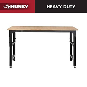 Home Depot Husky Workbench Deal Husky 72-inch workbench with solid wood top