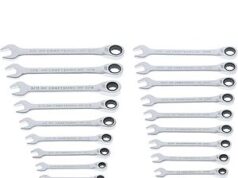 $62.99 – : CRAFTSMAN 20-Pc Ratchet Wrench Set – SAE/Metric, 90 Tooth, 4° Arc Swing, Includes Case (CMMT87220) at Amazon CRAFTSMAN 20-Pc Ratchet Wrench Set in black and chrome finish