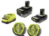 $99.00 – RYOBI ONE+ 18V HIGH PERFORMANCE Kit w/ 4.0 Ah Battery, 2.0 Ah Battery, Charger, & FREE ONE+ Cordless Clamp Fan (2-Pack) $99 RYOBI ONE+ 18V HIGH PERFORMANCE Kit with batteries and charger