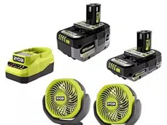 $99.00 – RYOBI ONE+ 18V HIGH PERFORMANCE Kit w/ 4.0 Ah Battery, 2.0 Ah Battery, Charger, & FREE ONE+ Cordless Clamp Fan (2-Pack) $99 RYOBI ONE+ 18V HIGH PERFORMANCE Kit with batteries and charger