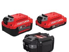 $99.00 – CRAFTSMAN V20 20-Volt 2 -Pack Lithium-ion ( 4 Ah 2 Ah Battery and Charger ) +free tool of your choice (20 tools to choose from) $99 Craftsman V20 20-Volt 2 -Pack Lithium-ion Battery and Charger