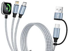$4.99 – Travel Essentials 3-in-2 Charging Cable w/ Lightning, USB-C & Apple Watch Charger + Free Shipping w/ Prime or on $35+ Travel Essentials 3-in-1 Charging Cable