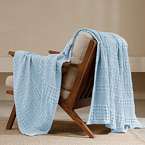 PHF Waffle Weave Throw Blanket Discount PHF Waffle Weave Throw Blanket in Baby Blue