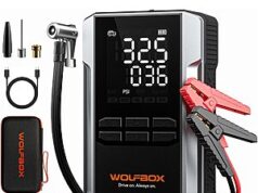 $70.00 – WOLFBOX 4000A Jump Starter with 160PSI Air Compressor & 65W Charging $70 + Free S/H WOLFBOX 4-in-1 jump starter with air compressor and power bank