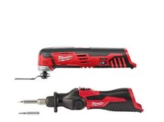 $109.00 – Milwaukee M12 12-Volt Lithium-Ion Cordless Oscillating Multi-Tool with M12 12-Volt Lithium-Ion Cordless Soldering Iron $109 Milwaukee M12 cordless oscillating multi-tool and soldering iron bundle
