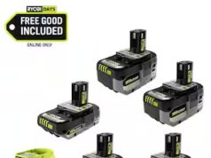 $199.00 – RYOBI ONE+ 18V HIGH PERFORMANCE Kit w/ (2) 4.0 Ah Batteries, 2.0 Ah Battery, Charger, & FREE ONE+ 4Ah Battery (2-Pack) $199 RYOBI ONE+ 18V High Performance Kit in black and yellow