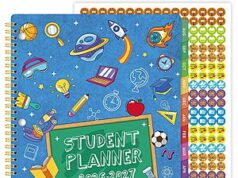$4.94 – Journaltastic 8.5″ x 11″ Student Planner August 2026 – June 2027 w/ 3-Hole Punched, Stickers Journaltastic 8.5" x 11" Student Planner