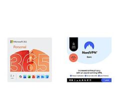 $47.00 – 12-Month Microsoft 365 Personal (1 -Users) + 1-Year NordVPN (10 Devices) $47 & More (Digital Download) Microsoft 365 Personal subscription with NordVPN bundle